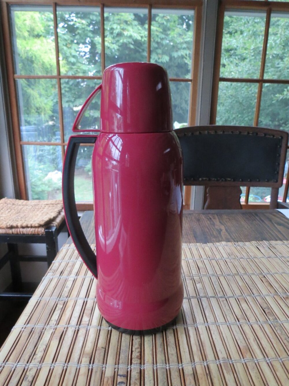 Thermos brand Vintage w/ Stopper & Cup Quart size Hot Cold Insulated Glass